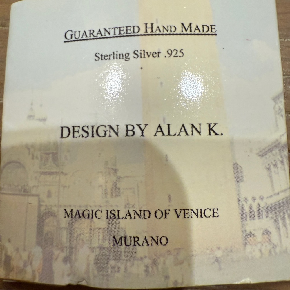 Murano by Alan K designs, New, no tags, pressed flowers with crystal stones - Picture 9 of 9